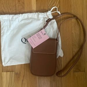 NWT Quince crossbody “Italian Leather flap phone crossbody”